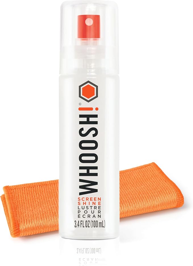 WHOOSH! Screen Cleaner Spray and Wipe 3.4 fl oz + 1 Microfiber Cloth Wipes - Image 2