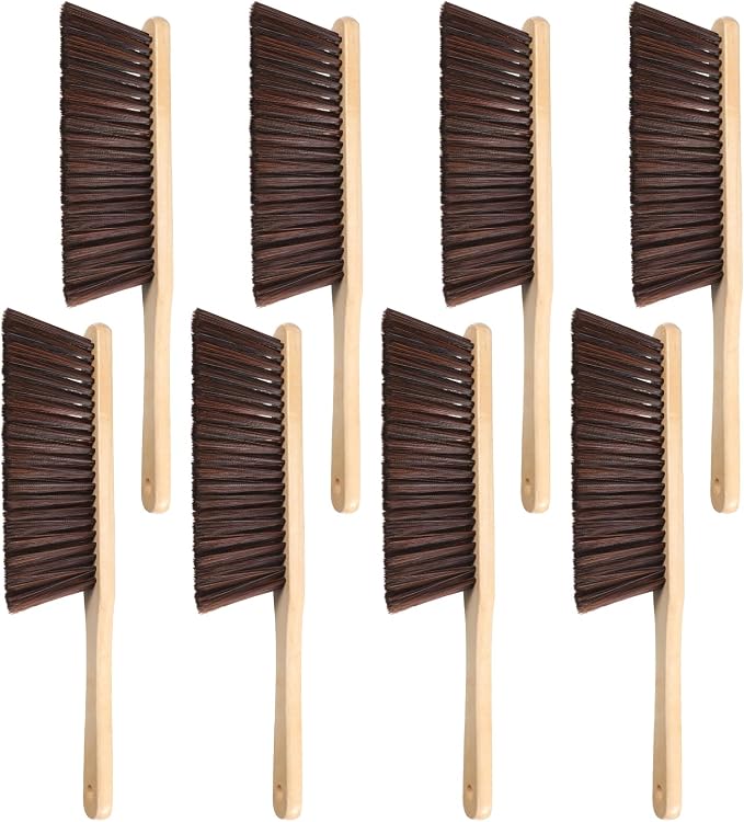 8 Psc Wooden Dust Brush Bulk Hand Broom Brush Long Handle Soft Bristle Broom by Unknown