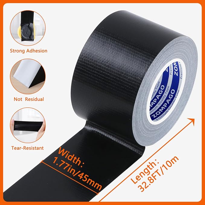 Strong Adhesive Cloth Weather Stripping Tape, 1.8inx33FT, Waterproof, and - Image 2