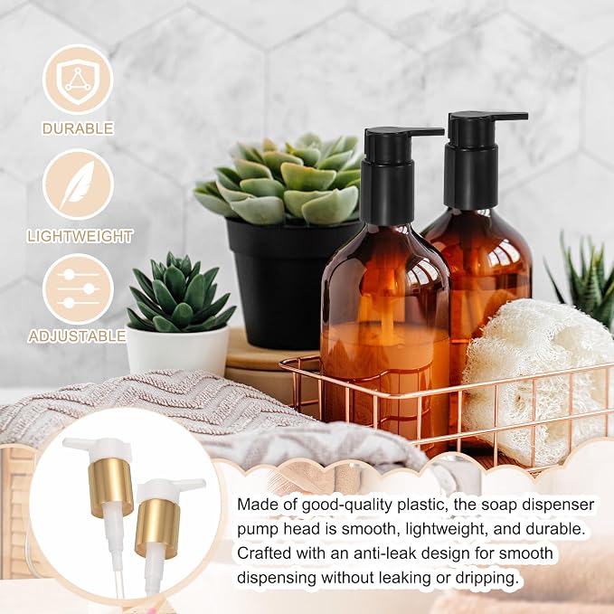 uxcell 2 Pcs Soap Dispenser Pump Heads, Hand Soap Dispensers Top Pumps - Image 4