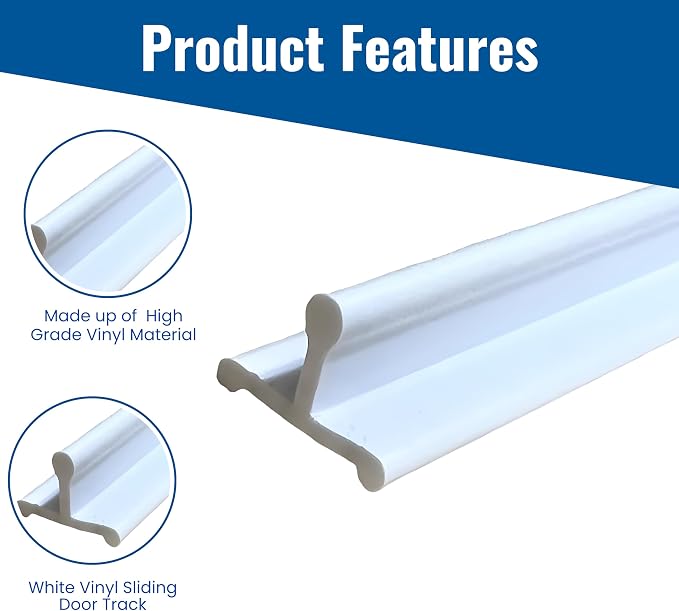 KC Hardware Vinyl Sliding Screen Door Track, Sliding Door Bottom Track - Image 2