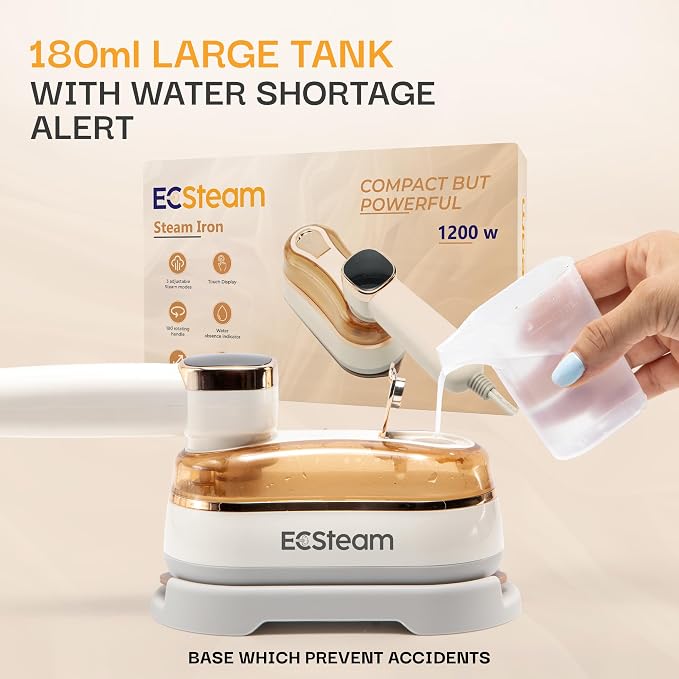Garment Steamer for Clothes, 2-in-1 Portable Handheld Wrinkle Remover & Steam - Image 8