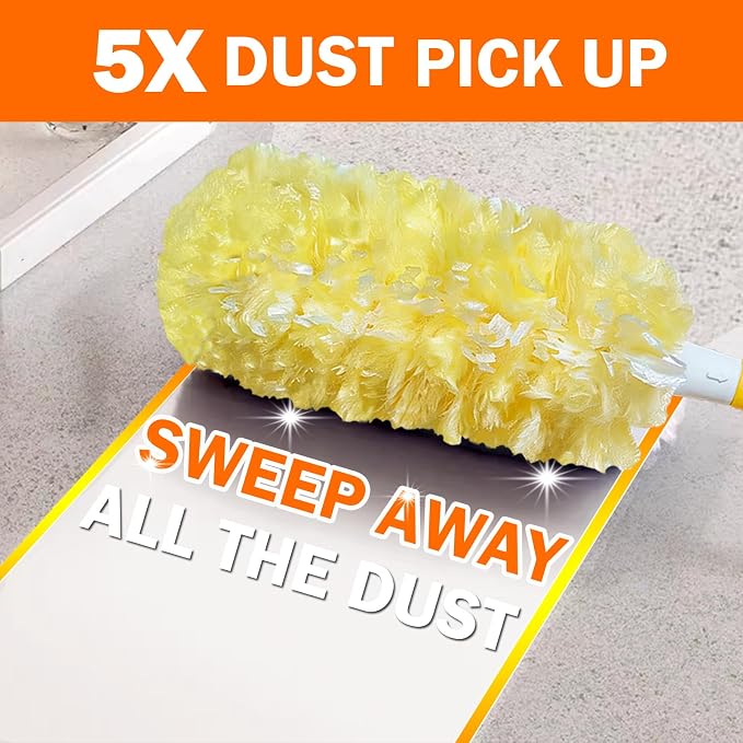 60 Heavy Duty Duster Refills for Swiffer Duster, 3 ft Extendable Handle + 1 - Image 2