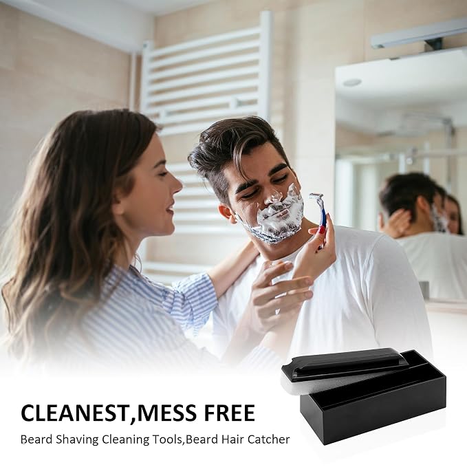 Beard Cleaner Brush and Holder Set: Clean Up Beard Trimmings from Sinks and - Image 4