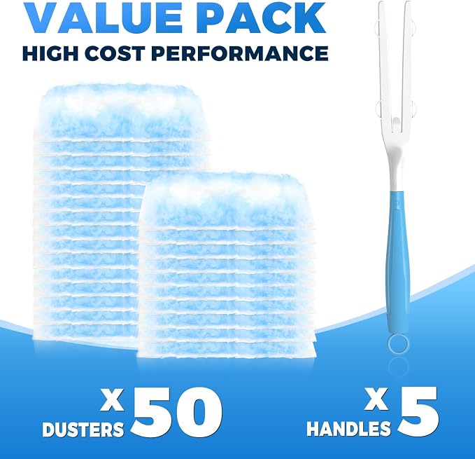 Duster Refills Compatible with Swiffer Duster Refill Heavy Duty, 50 Refills & 5 - Image 4