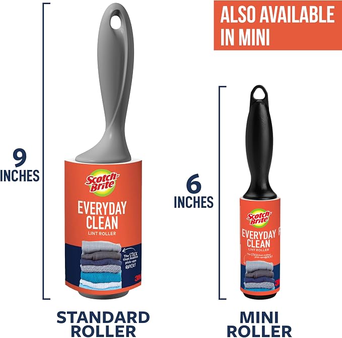 Scotch-Brite Everyday Clean Lint Roller, Manual Operation, 3 Pack, Lint Remover - Image 7