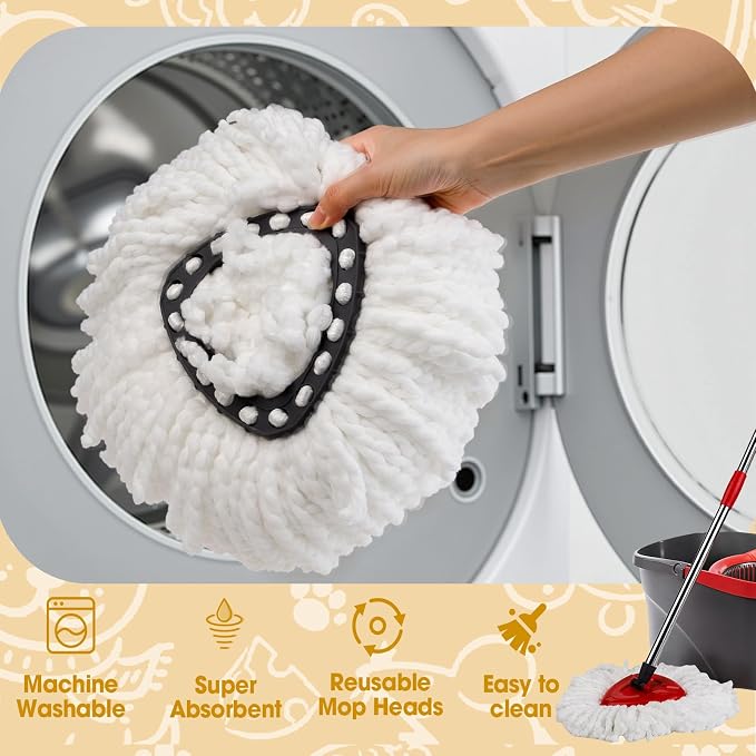 6 Pack Spin Mop Replacement Heads, Microfiber Spin Mop Refills - Image 5