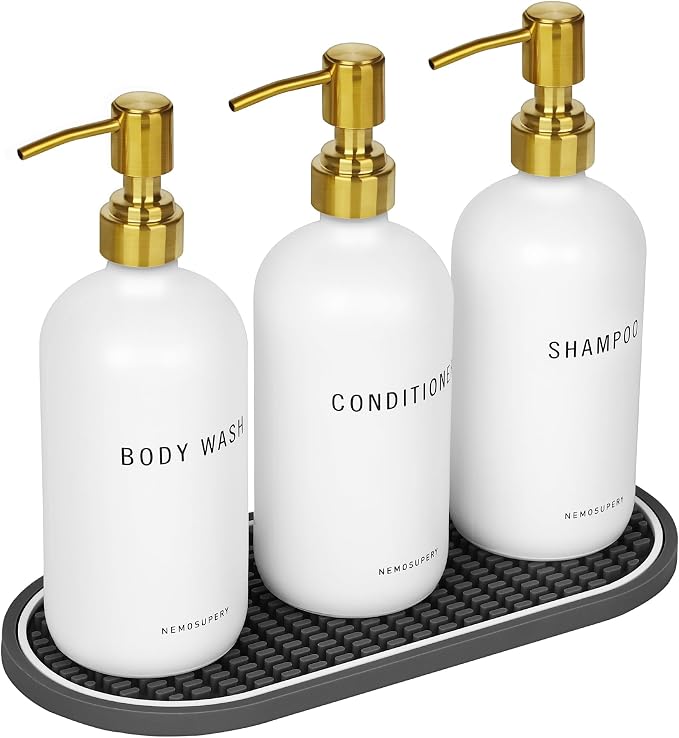 Glass Shampoo and Conditioner Dispenser-Shampoo Dispenser by Unknown