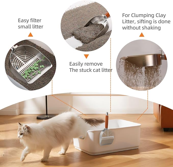 Custom Extra Thick Stainless Steel Cat Litter Scoop – Heavy Duty Poop Scooper - Image 4