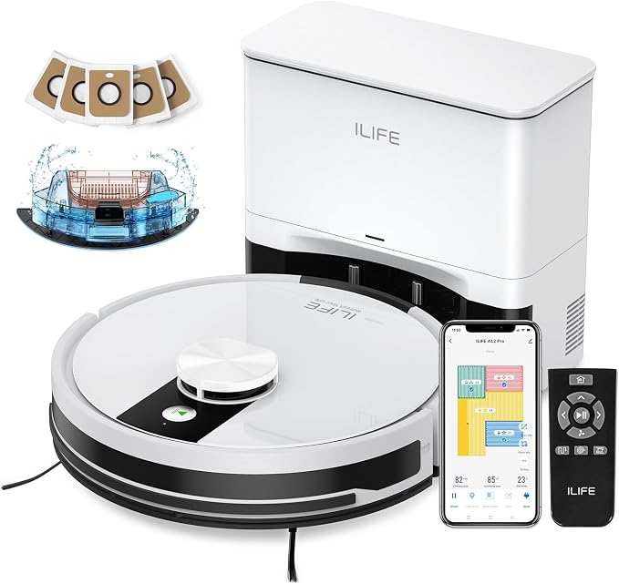 ILIFE A12 Pro Robot Vacuum and Mop Combo, Self Emptying Station by ILIFE