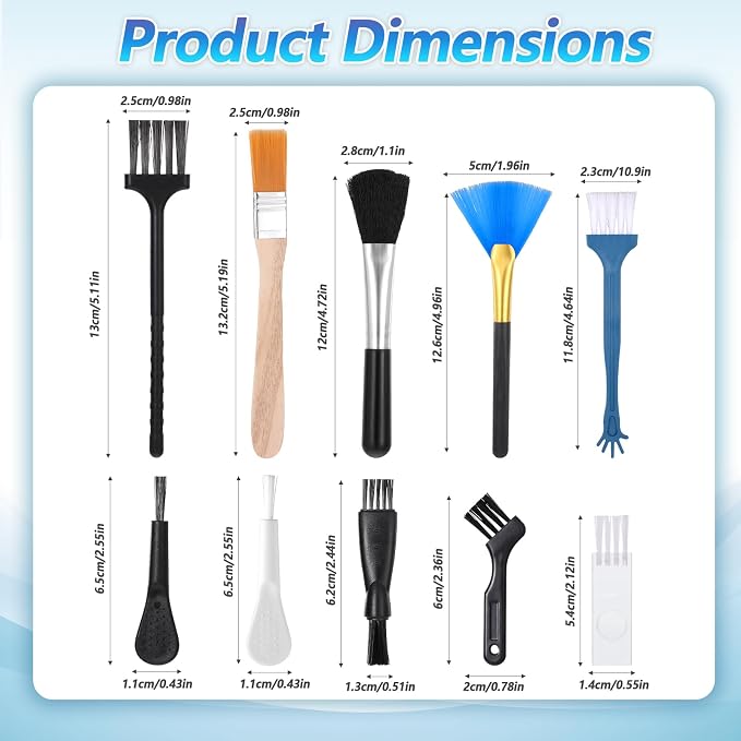 10 Pcs Mini Keyboard Cleaning Brushes Kit, Anti Static Brush Keyboard Brush - Image 2