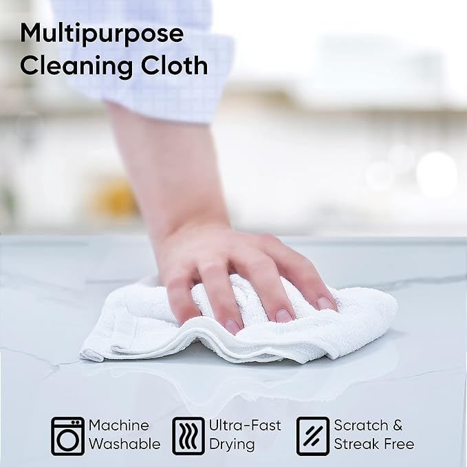 Superio White Washcloths 12 Pack Terry Cloth Rags 100% Cotton 12" Cleaning - Image 5