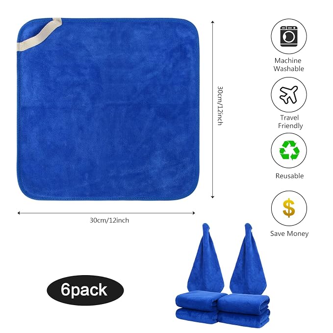 SINLAND Microfiber Facial Cloths Fast Drying Washcloth 12inch x 12inch - Image 7