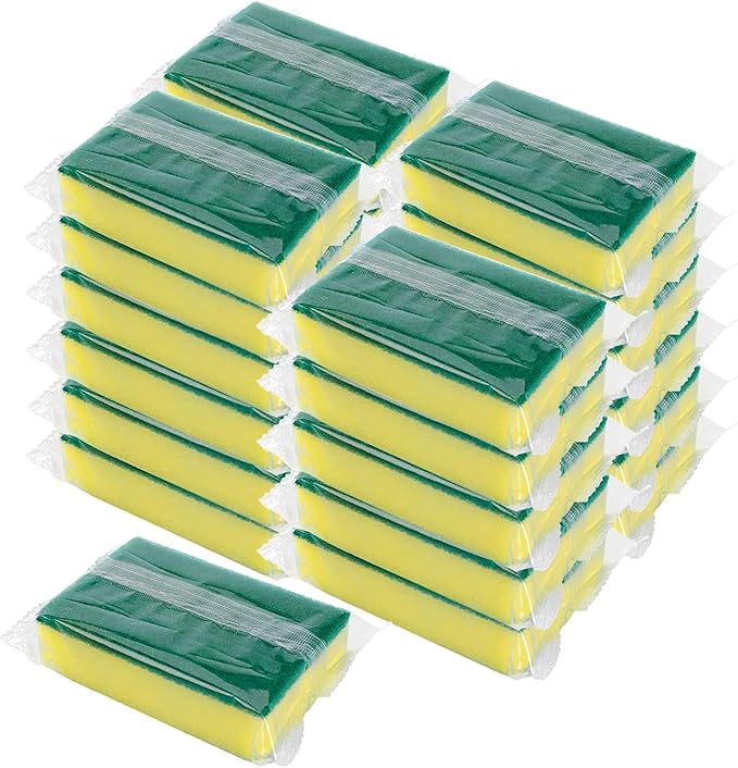 Individually Wrapped Sponges, Kitchen Dishwashing Sponge Bulk, Non Scratch by Terdey