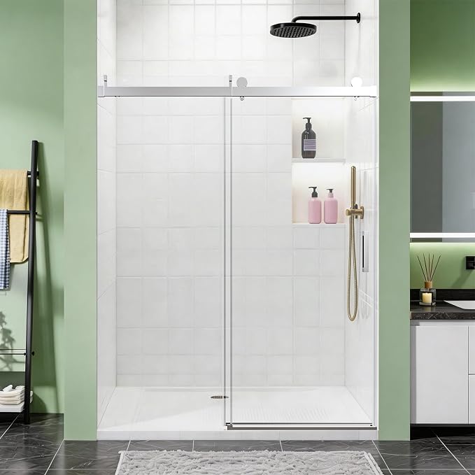 56-60" W x 76" H Frameless Soft-Close Sliding Shower Door, 3/8" SGCC Tempered - Image 9