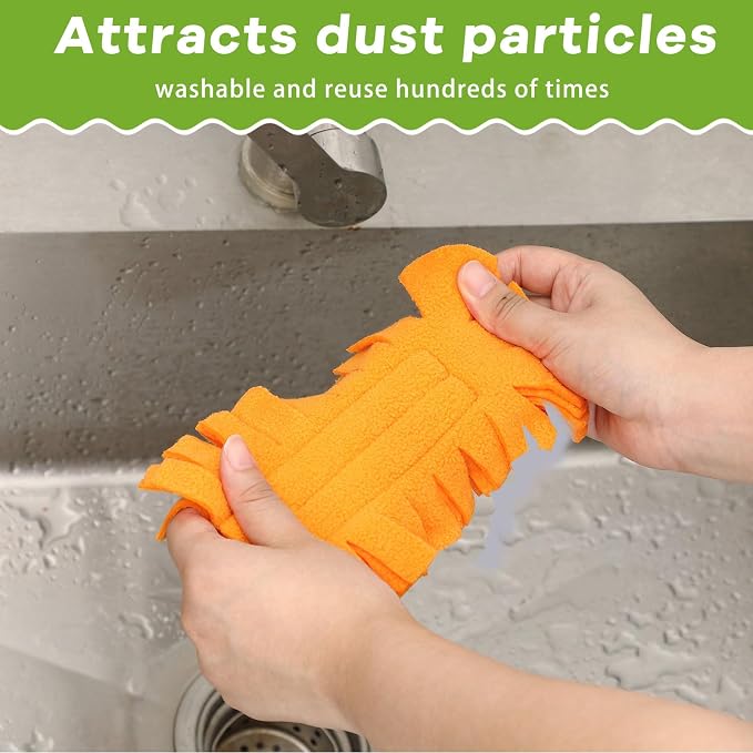 Zubebe 12 Pcs Duster Refill Reusable Fleece Duster Refills Feather Flat Dusters - Image 5