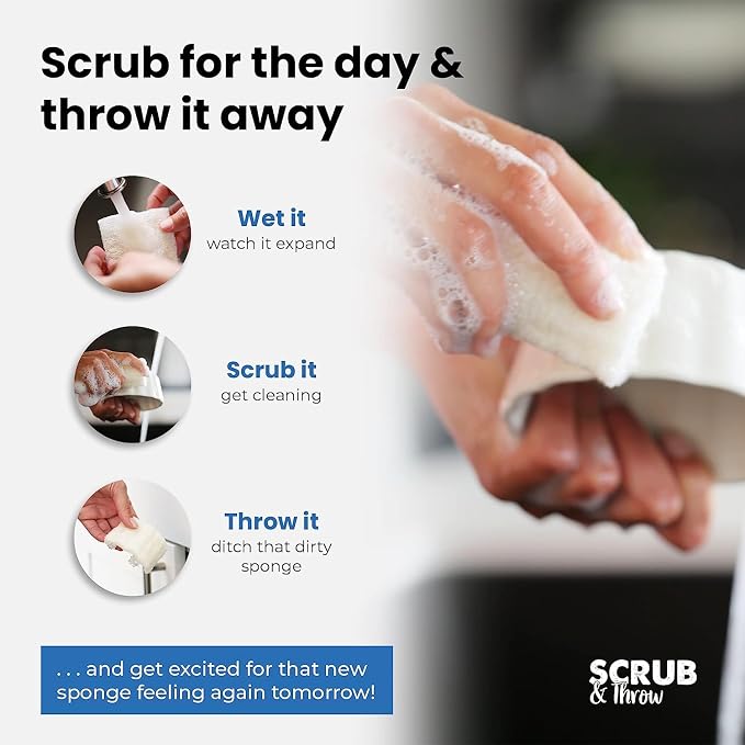 Scrub & Throw Scrub Sponges, Eco-Friendly, All-Purpose Household Natural Loofah - Image 3