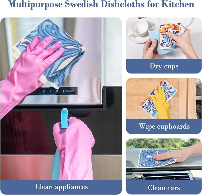 Lucomb 8 Pack Swedish Dish Cloths - Image 5