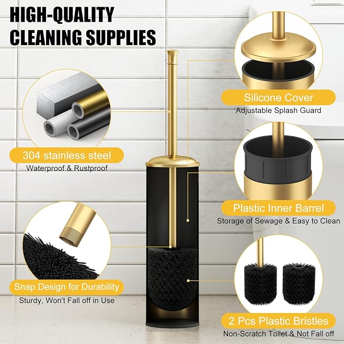 BESy Toilet Brush and Holder, Toilet Cleaner Bowl Set - Image 3