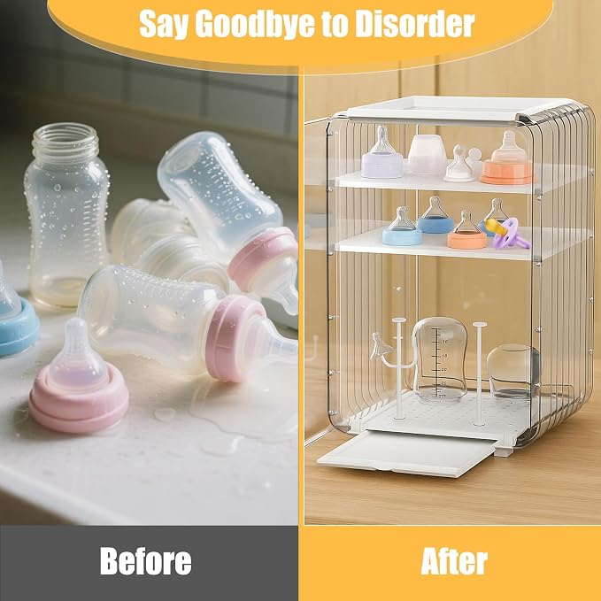Palksky Baby Bottle Organizer for Storage, Baby Bottle Drying Rack for - Image 6