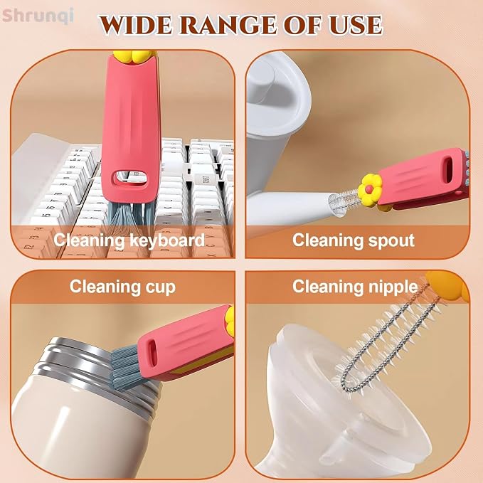 3 in 1 Cup Lid Cleaning Brush, 3 in 1 Multifunctional Cleaning Brush Portable - Image 5