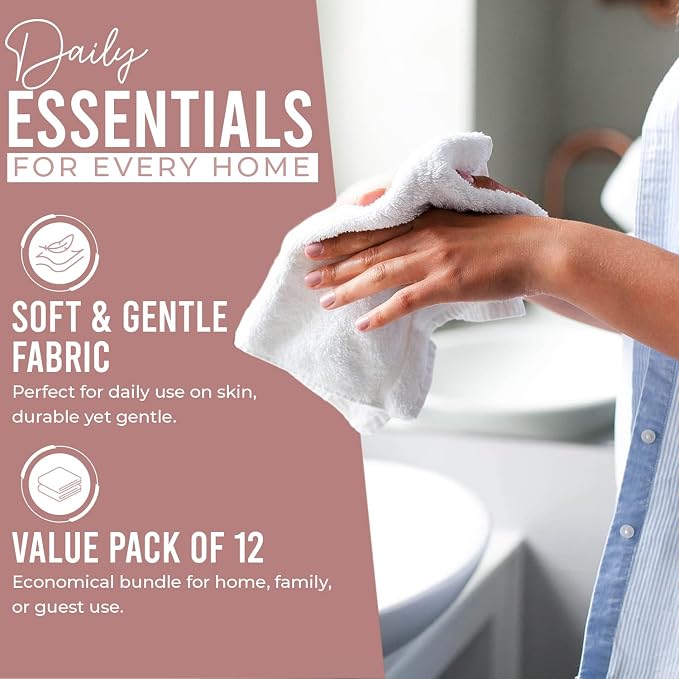 DAN RIVER 12 Pack Wash Cloths for Showering - Image 3