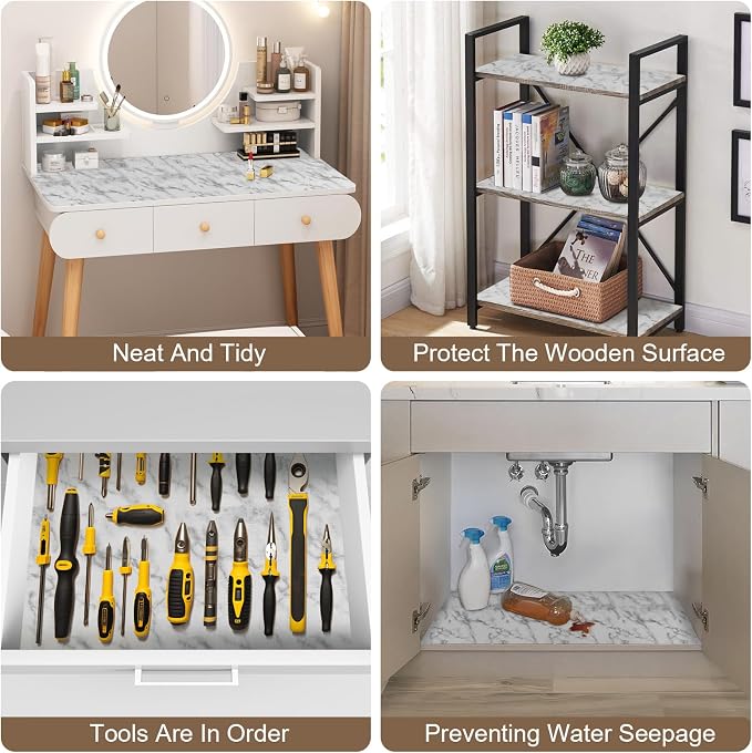 OcePor Non-Adhesive Drawer and Shelf Liner 17.5IN x 20FT，Non Slip Cabinet and - Image 7