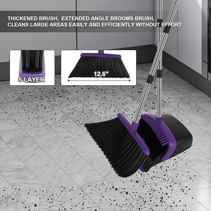 Broom and Dustpan Set, Large Household Dustpans and Broom - Image 8