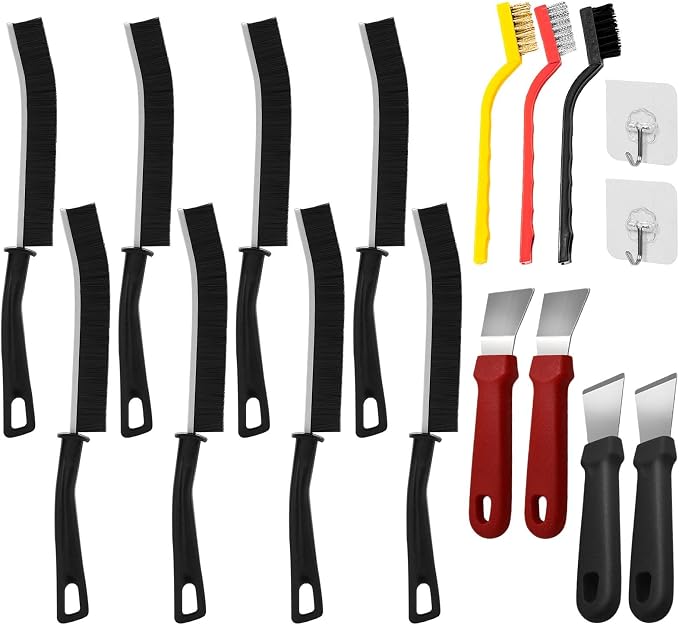 17pcs Crevice Cleaning Brush Set, Bristle Corner Cleaning Brush Set Household by Bibabala