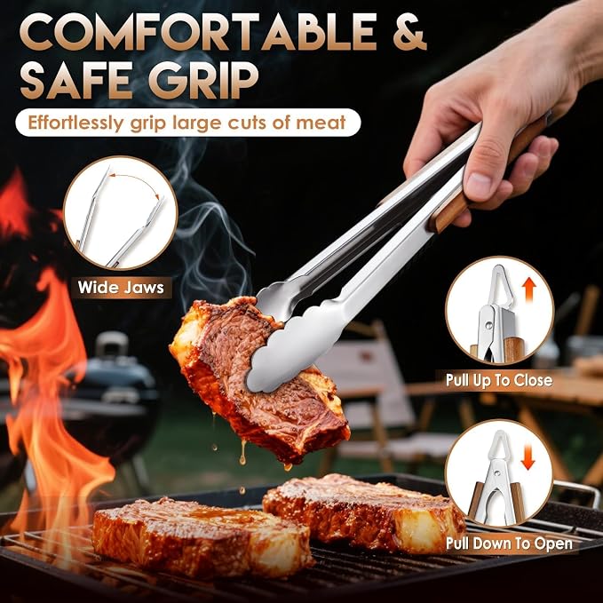 TIVOLI 3PCS Grilling Accessories, Heavy Duty BBQ Tool Set - Image 4
