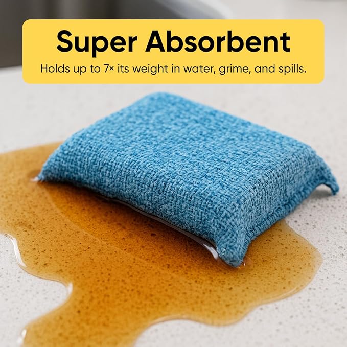Miracle Microfiber Scrubbing Sponge, Pan and Dish Washing, Super Absorbent and - Image 2