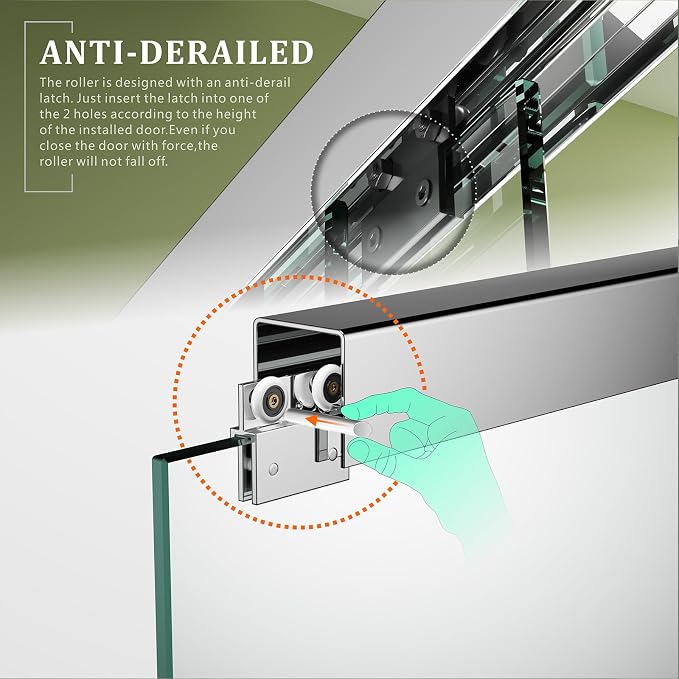 Chrome 56"-60" x 57" Adjustable SGCC/ANSI Certified Tempered Glass Shower Door - Image 5