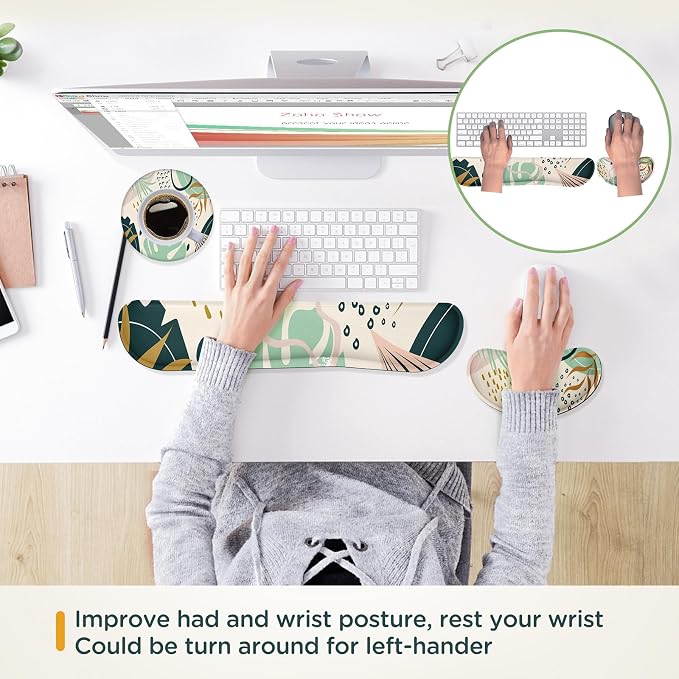 Gimars Enlarge Silky and Superfine Fabric Gel Memory Foam Keyboard Wrist Rest - Image 6