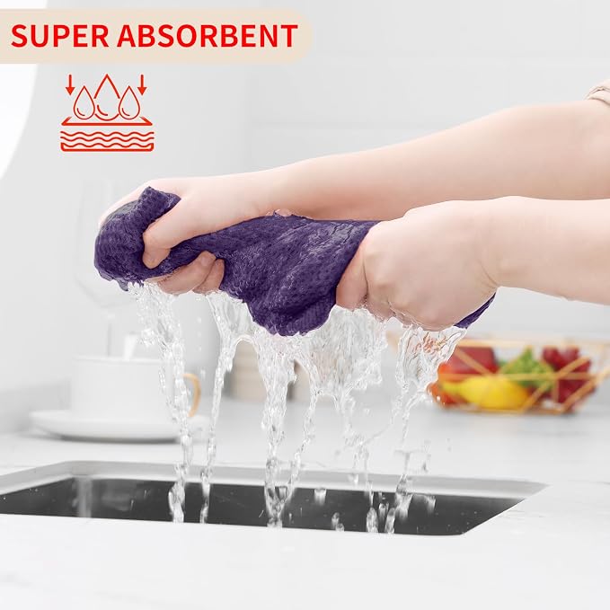 Kitinjoy 100% Cotton Waffle Weave Kitchen Hand Towels - Image 4