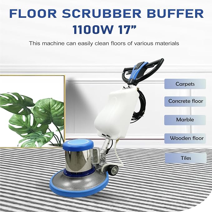 110V Floor Polisher Commercial Floor Scrubber Machine, Carpet Buffer Scrubber - Image 2