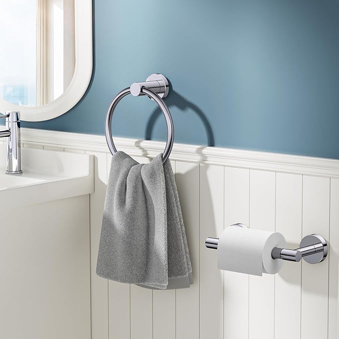 FORIOUS Toilet Paper Holder Wall Mount, SUS304 Stainless Steel Double Post - Image 2