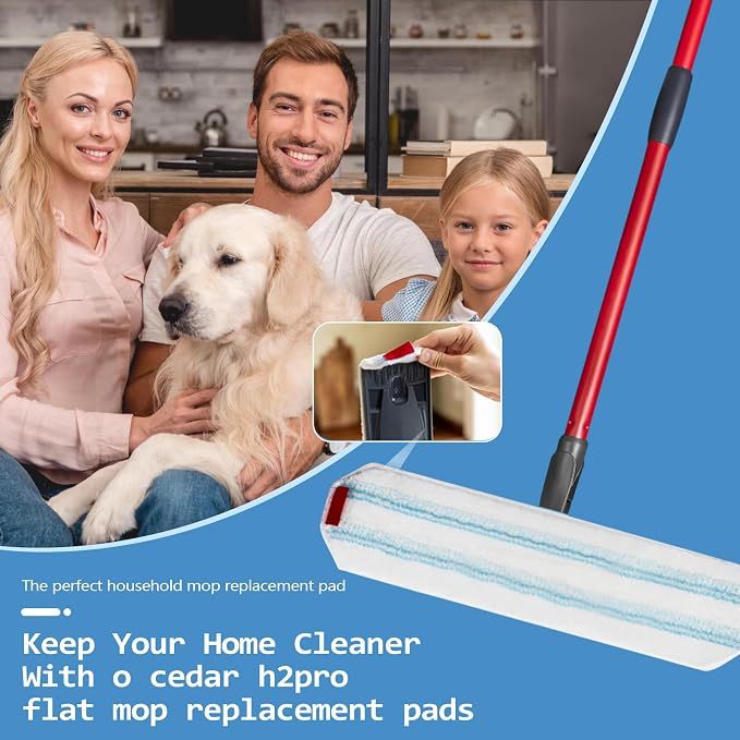 6 Pack Mop Replacement Pads for Ocedar H2prO Flat Mop System, Washable and - Image 7
