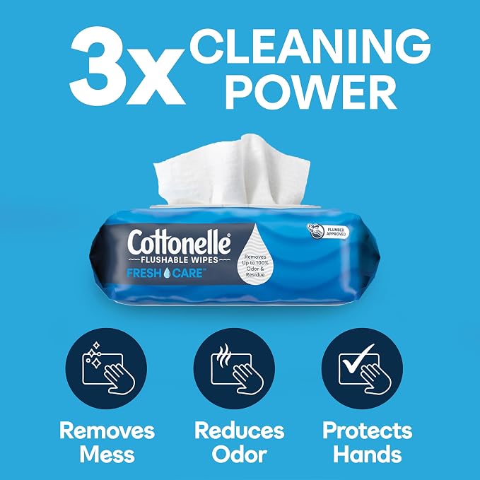 Cottonelle Fresh Feel Flushable Wet Wipes, Adult Wet Wipes, 16 Flip-Top Packs - Image 9