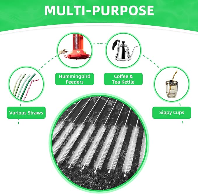 Cleaning Brushes for Reusable Drinking Straws, Long Wire Handle, Bottle and - Image 6