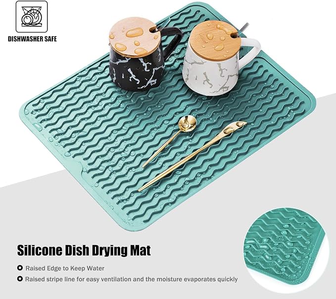 Large 24" x 18" Silicone Dish Drying Mat - Image 3