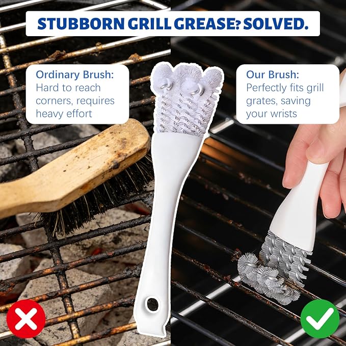 Crevice Cleaning Brush Set，Grill Brush，Hard Bristle Crevice Cleaner Connected - Image 6