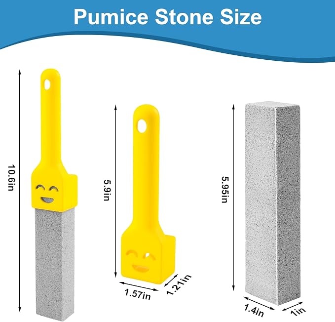 38 Pack Pumice Stone with 2 Handles, Toilet Bowl Cleaner Ring Remover, Pumice - Image 2