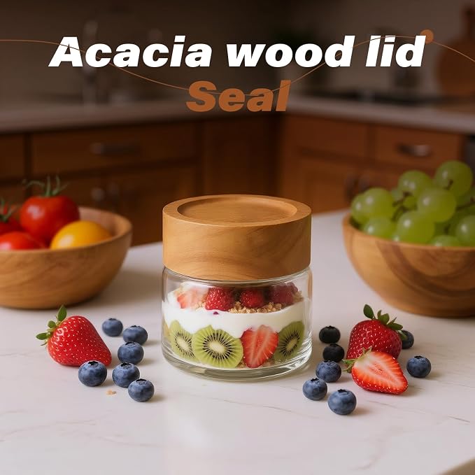 6-Pack 4 oz Stackable Airtight Glass Canisters - Image 6