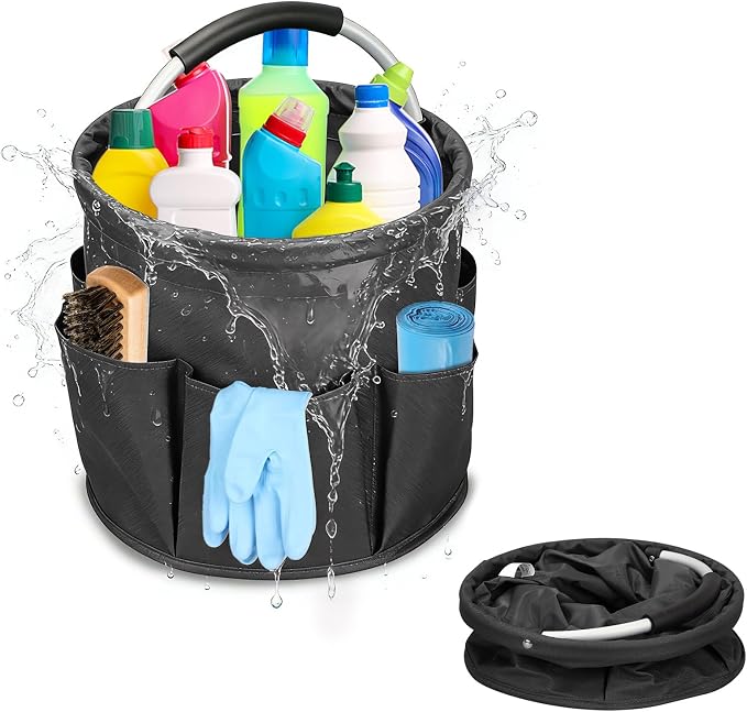 Qivine Cleaning Caddy for Cleaning Supplies, 17L Cleaning Supply Caddy by Qivine