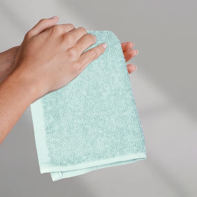 Amazon Basics face Towels for Bathroom, 100% Cotton Extra Absorbent washcloth - Image 8