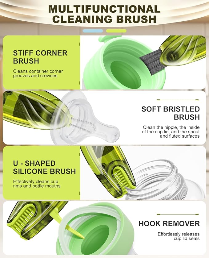 4 in 1 Cup Lid Gap Cleaning Brush Set 2 Pcs - Image 3