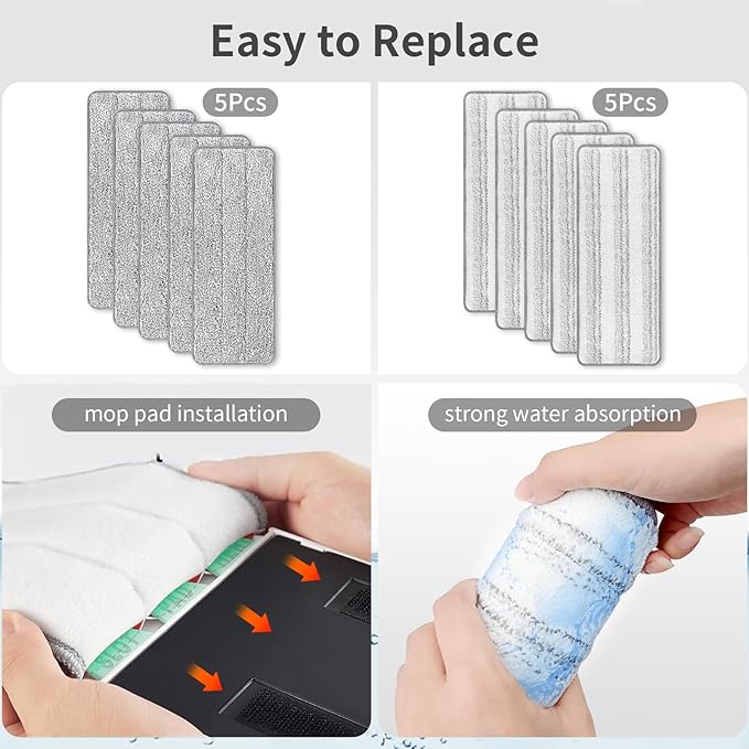 10Pcs Joymoop Mop Replacement Pads, 13 * 4.9'' Universal Mop Pads Mop Head - Image 4