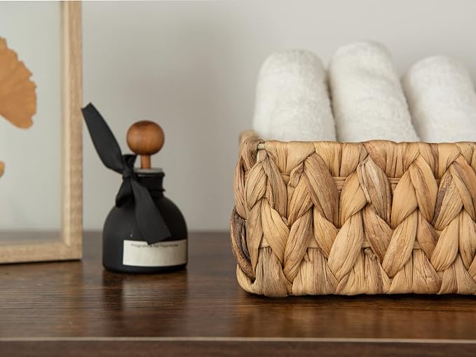 StorageWorks Water Hyacinth Baskets, Small Wicker Baskets - Image 4