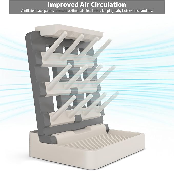Baby Bottle Drying Rack, Vertical Standing Bottle Dryer Rack Holder-Space - Image 4