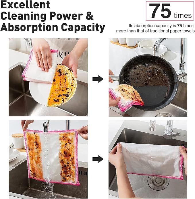 OnBrand Naturally Wood Fiber Cleaning Cloth, Microfiber Cleaning Cloths - Image 4